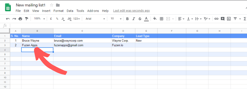 manage mailing lists in google sheets