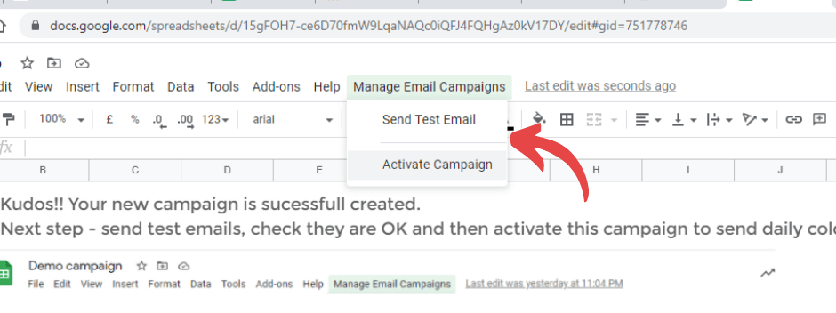 activate workflow to automate cold email campaign